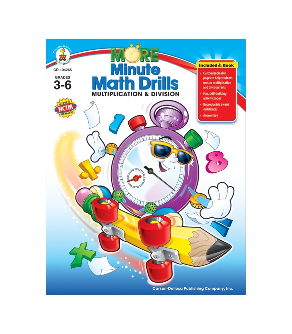Carson Dellosa More Minute Math Drills Division and Multiplication Workbook, Multiplying and Dividing Skill-Building Activities, Grades 3-6 Mathematics